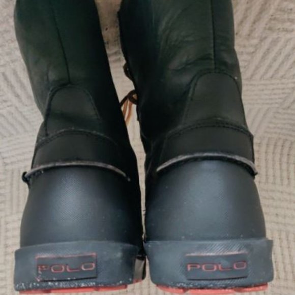 Ralph Lauren Polo Declan Boot Leather Fleece Black Size 10 D